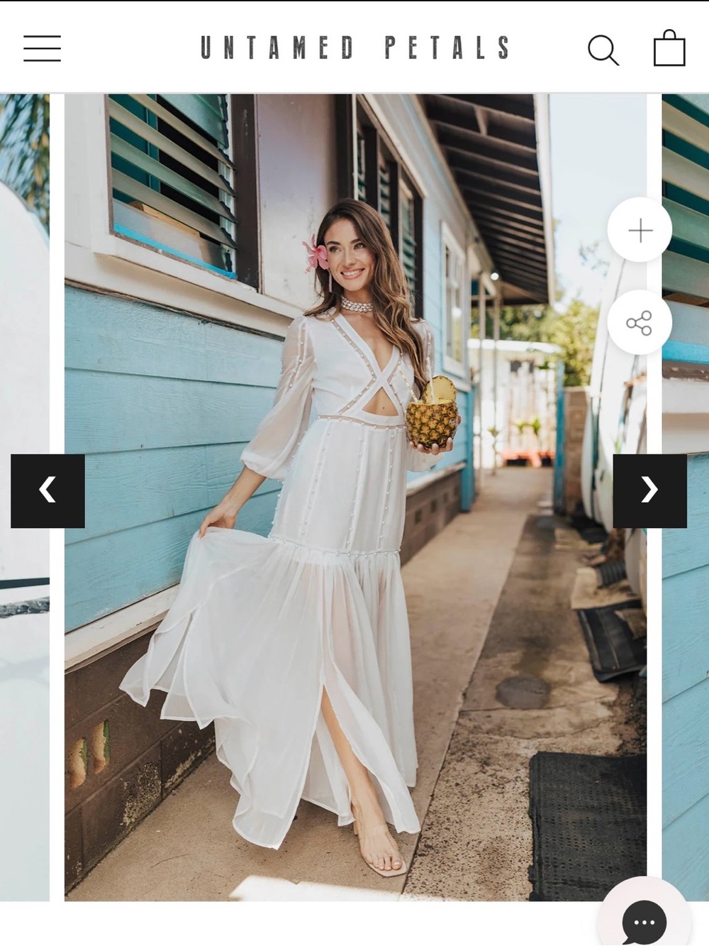Untamed Petals off-white Cutout dress